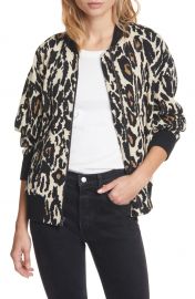 DVF Leopard Print Cotton Bomber Jacket   Nordstrom at Nordstrom